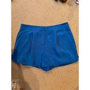 Vince Silk Blue Womens Shorts Size 2 Pockets Lighweight Pleated Zip Closure